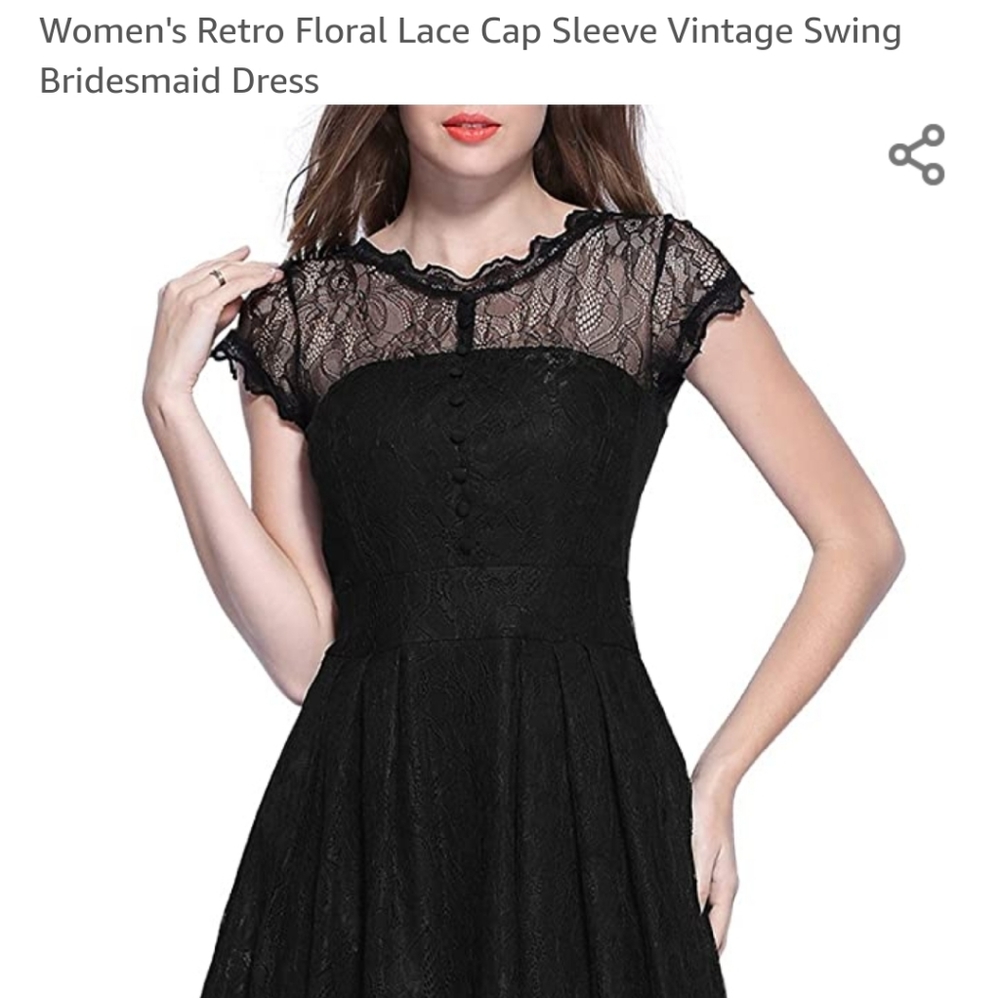 Miusol Vintage Black Lace Dress